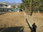 2007 Jul 17, looking east during construction of retaining wall (20070717East)
